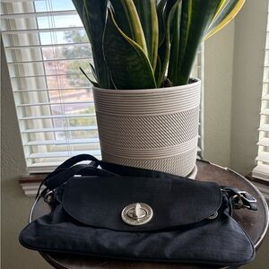 Baggallini Black Crossbody Bag with Silver Accents